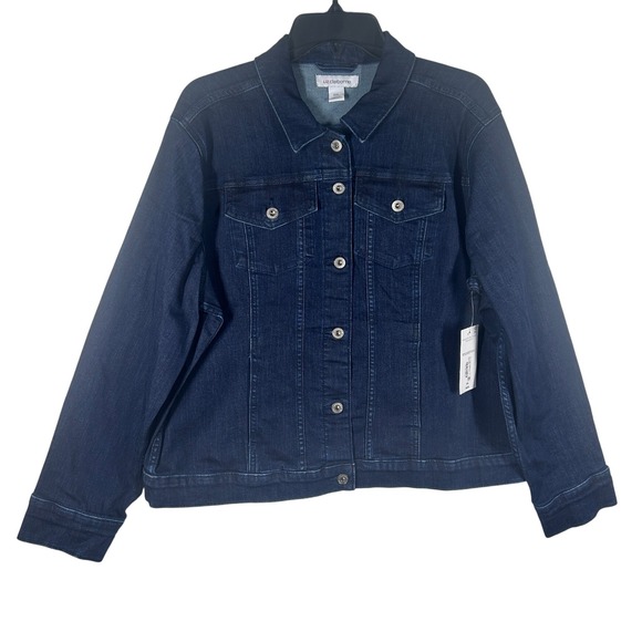 Liz Claiborne Jackets & Blazers - Liz Claiborne Women's Denim Jacket Blue Long Sleeve Button Front XXL Made NEW